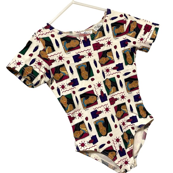 Vintage 90's Disney Pocahontas All Over Print Bodysuit - Picture 4 of 15